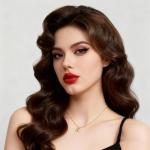 18K Gold Initial Necklace with CZ Pendant for Her