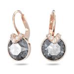 Swarovski Gray V-Shaped Crystal Earrings in Rose Gold