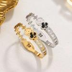 18K Gold Plated Four Leaf Clover Bracelet