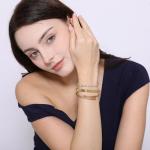 18K Gold Plated Love Bangle Bracelet Set