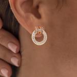 14K Gold Plated H Stud Earrings for Women