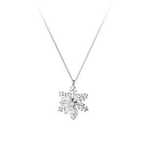 Sterling Silver Rotatable Snowflake Necklace for Women