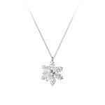 Sterling Silver Rotatable Snowflake Necklace for Women