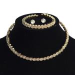 Electroplated Luxury Jewelry Set with Rhinestones