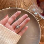 Sterling Silver Rotatable Snowflake Necklace for Women