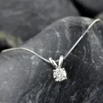1.00 Carat Diamond Pendant Necklace in White Gold