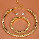 Electroplated Luxury Jewelry Set with Rhinestones