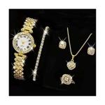 Luxury 5-Piece Jewelry Set with Watch and Accessories