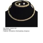 Electroplated Luxury Jewelry Set with Rhinestones