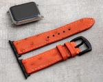 Ostrich Leather Apple Watch Band in Various Sizes