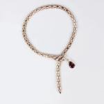 Vintage Snake Jewelry Set with Crystal Necklace and Earrings