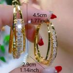 18K Gold Plated Zircon Hoop Earrings for Women