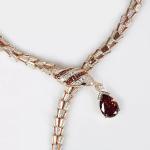 Vintage Snake Jewelry Set with Crystal Necklace and Earrings