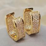 Huitan Luxury CZ Hoop Earrings for Women