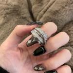 Elegant Cross Design Cubic Zirconia Ring for Women