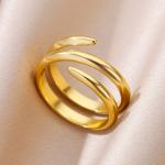 Gold Color Stainless Steel Wedding Couple Rings