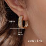 Huitan Luxury CZ Hoop Earrings for Women