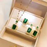 Emerald Green Luxury Jewelry Set for Women