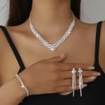 Elegant Bridal Jewelry Set with V-Shape Necklace