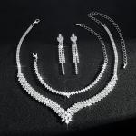 Elegant Bridal Jewelry Set with V-Shape Necklace