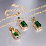 Emerald Green Luxury Jewelry Set for Women