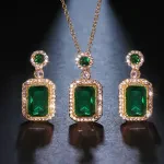 Emerald Green Luxury Jewelry Set for Women