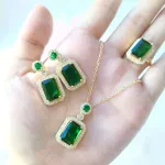 Emerald Green Luxury Jewelry Set for Women