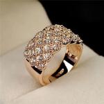 Silver Rhinestone Inlaid Ladies Engagement Ring