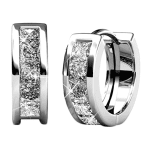 Giselle 18k White Gold Hoop Earrings with Crystals