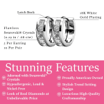 Giselle 18k White Gold Hoop Earrings with Crystals