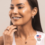 Giselle 18k White Gold Hoop Earrings with Crystals