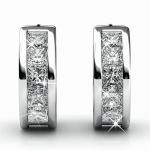Giselle 18k White Gold Hoop Earrings with Crystals