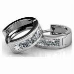 Giselle 18k White Gold Hoop Earrings with Crystals