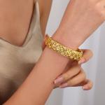 Vintage 18k Gold-Plated Four Leaf Bracelet