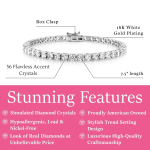 Kaylee 18k White Gold Plated Tennis Bracelet