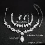Luxury Rhinestone Floral Jewelry Set: Necklace, Earrings, Bracelet