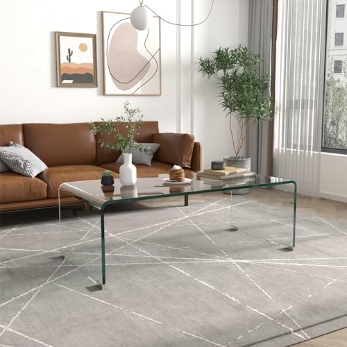 Minimalist Tempered Glass Coffee Table for Living Room