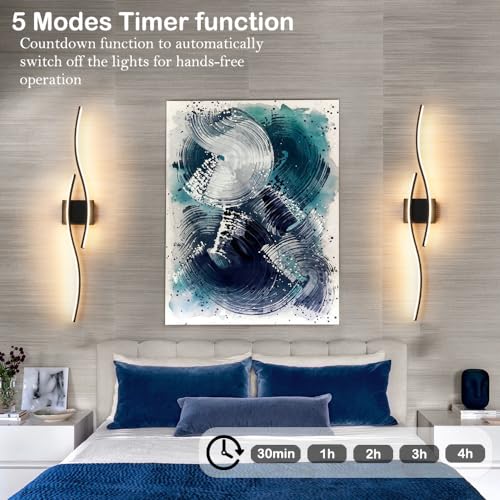 Minimalist LED Wall Sconce Set with Remote