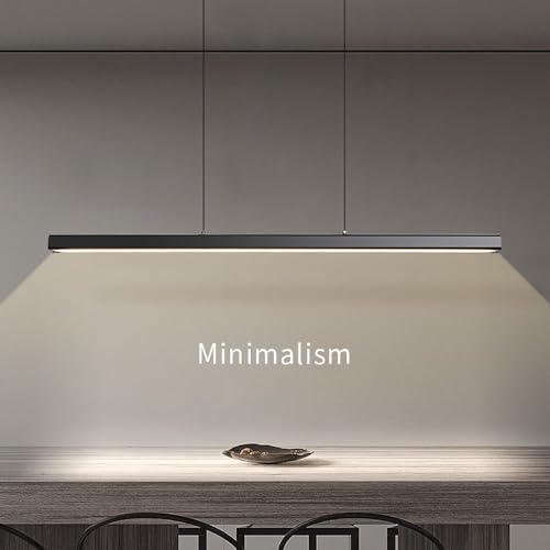 Dimmable Black Minimalist Linear Pendant Light