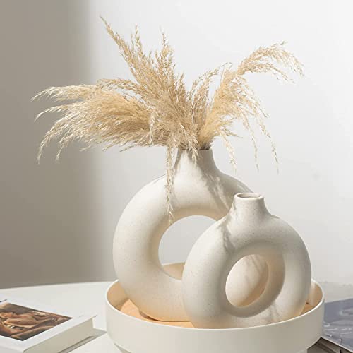 Round White Ceramic Vases for Minimalist Decor