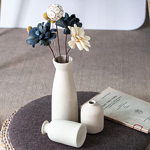 Beige Ceramic Vase Set for Minimalist Decor