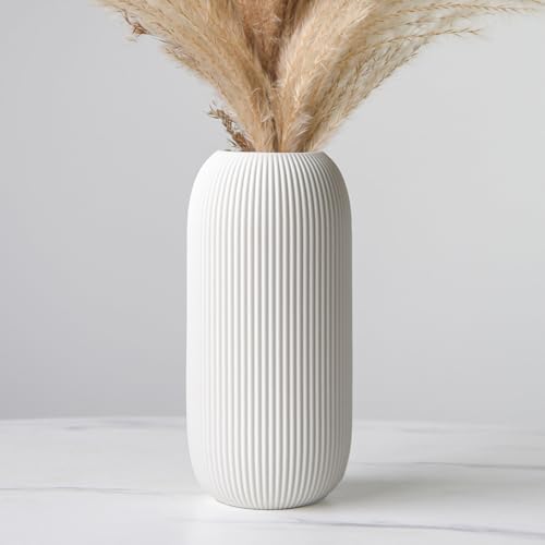 Minimalist White Ceramic Flower Vase for Decor