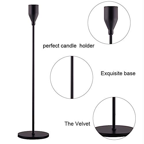 Matte Black Taper Candle Holders Set of 3