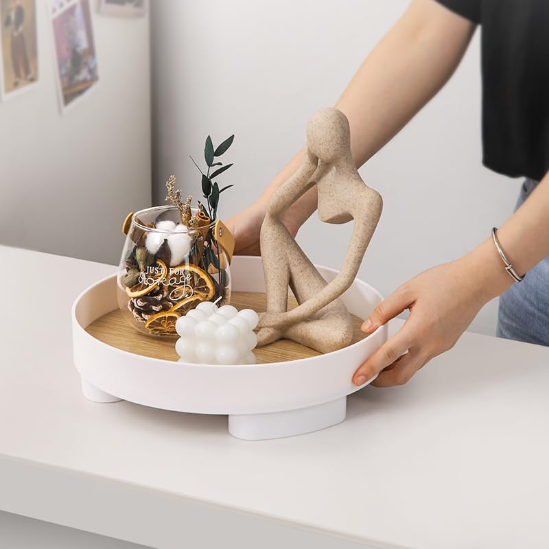 Round Bathroom Tray Set for Organized Beauty Essentials