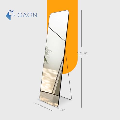 Wall-Mounted Mirror with Metal Frame and Holder