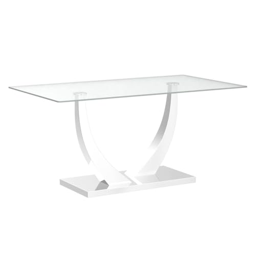 Modern 63" Glass Dining Table for Minimalist Spaces