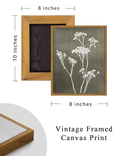 Framed Minimalist Botanical Canvas Wall Art 8x10