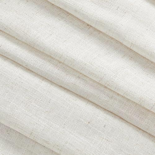 Natural Linen Semi-Sheer Curtains - 84" Panels