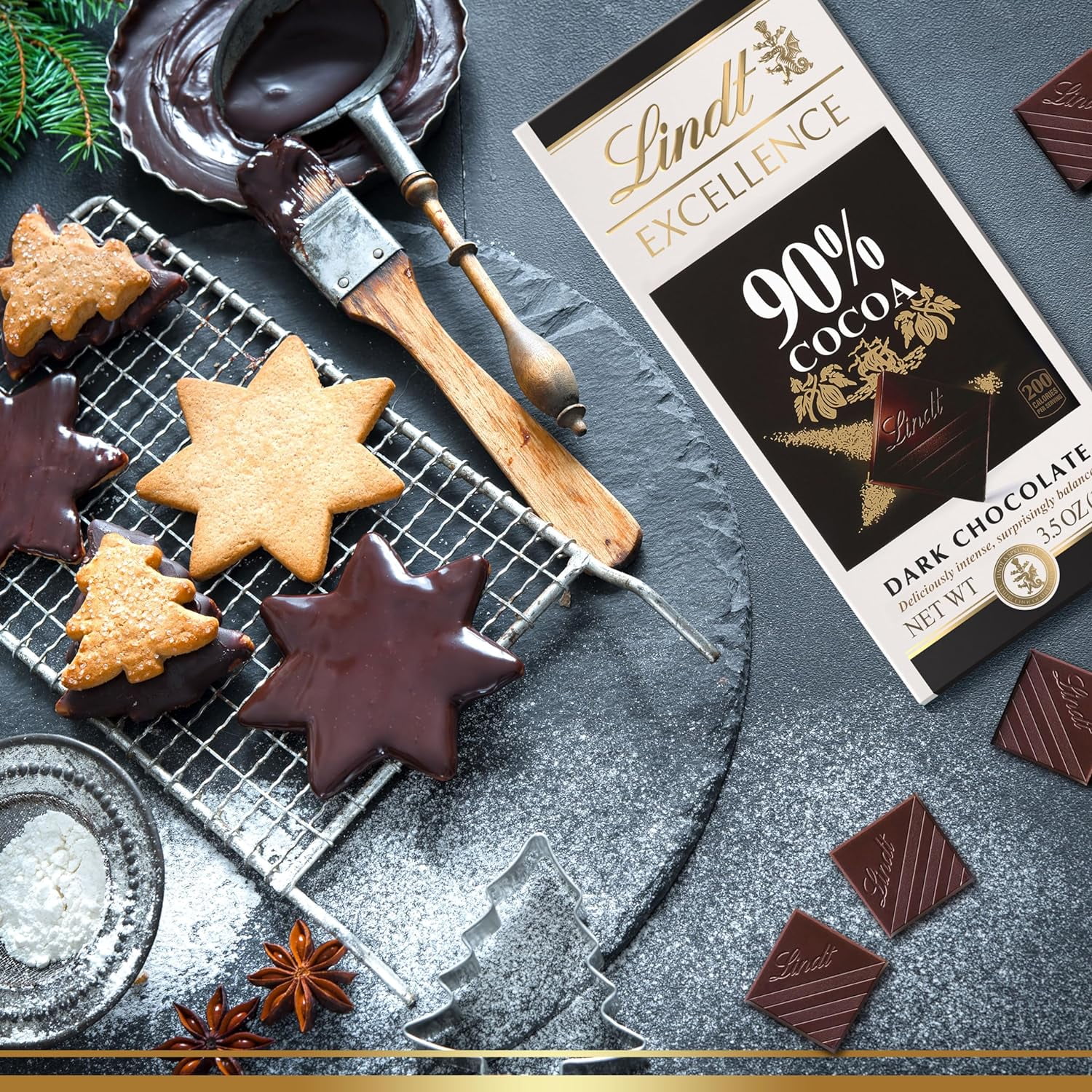 Lindt 90% Dark Chocolate Candy Bar, Halloween Party - 12 Pack