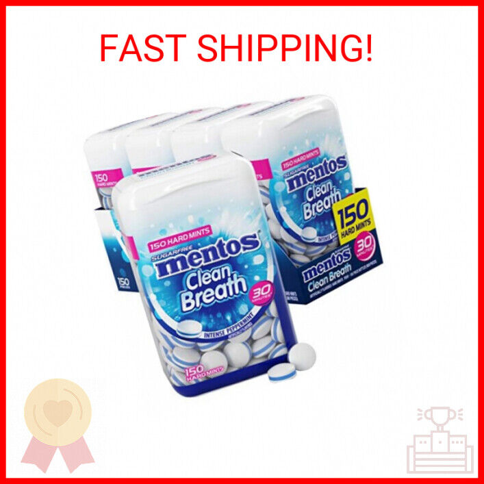 Mentos Clean Breath Sugarfree Hard Mint 150pc (4 Pack)